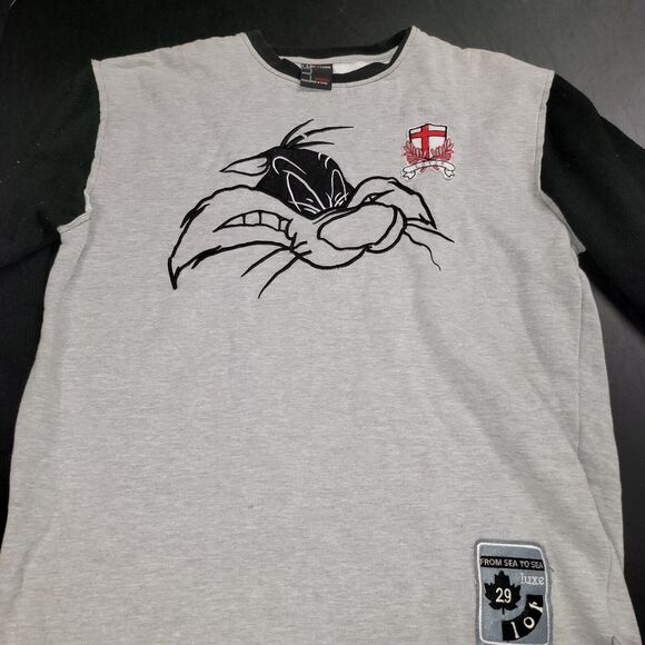 Lot 29 Luxe Womens Large Sylvester Cat Sweatshirt Gray From Sea To Sea EUC - Picture 1 of 10